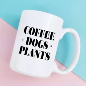 Coffee dogs and plants ceramic coffee mug - 164000000060