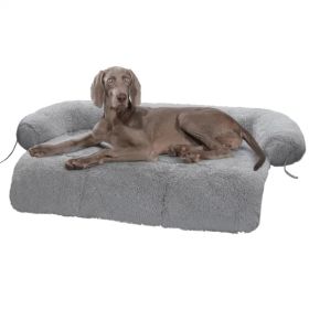 Dog Bed Large Sized Dog, Fluffy Dog Bed Couch Cover, Calming Large Dog Bed, Washable Dog Mat for Furniture Protector, Grey