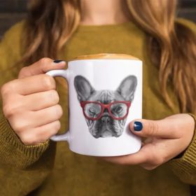 Hipster Frenchie with Glasses Mug - DREAMTEAM203