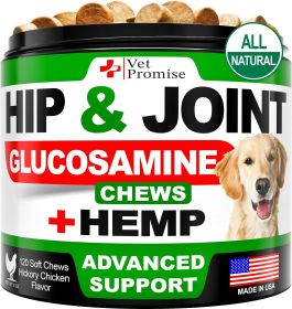 Joint Support Supplement for Dogs Glucosamine for Dogs Dog Joint Supplement Hip and Joint Chews for Dogs with Chondroitin MSM Hemp Oil Dog Pain Relief