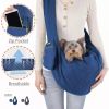 JESPET Comfy Pet Sling for Small Dog, Hand Free Sling Bag Breathable Soft Knit with Front Pocket, Pet Pouch. Machine Washable - PBC-3428NB