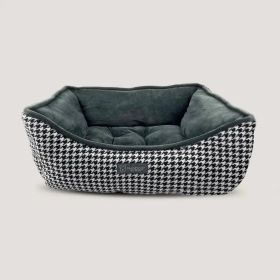 NANDOG Houndstooth Micro Plush Reversible Pet Bed - CRB-105