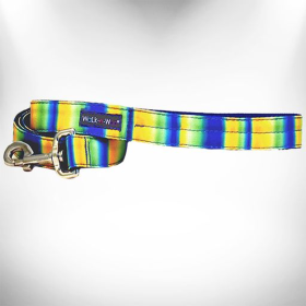 Tie Dye Dog Leads (Color: Blue/Green, size: REGULAR Lead 1" width- 5' length)