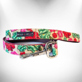 Flower Dog Leads (Color: Mayan Flowers, size: THIN Lead 5/8" width- 5' length)