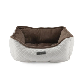 NANDOG Prive Collection Quilted Vegan Leather (Color: WHITE & BROWN, size: )