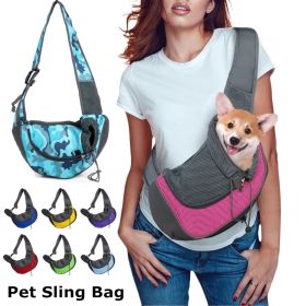 Pet Puppy Carrier S/L Outdoor Travel Dog Shoulder Bag Mesh Oxford Single Comfort Sling Handbag Tote Pouch (Color: Rose red, size: S)