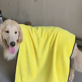 New coral velvet speed pet dry towel dog cat bath towel soft absorbent pet bath towel (Color: [Large dog] 70 * 140cm, size: yellow)